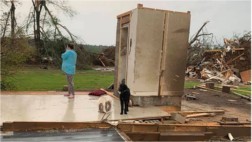 Mississippi family survives tornado inside concrete safe room