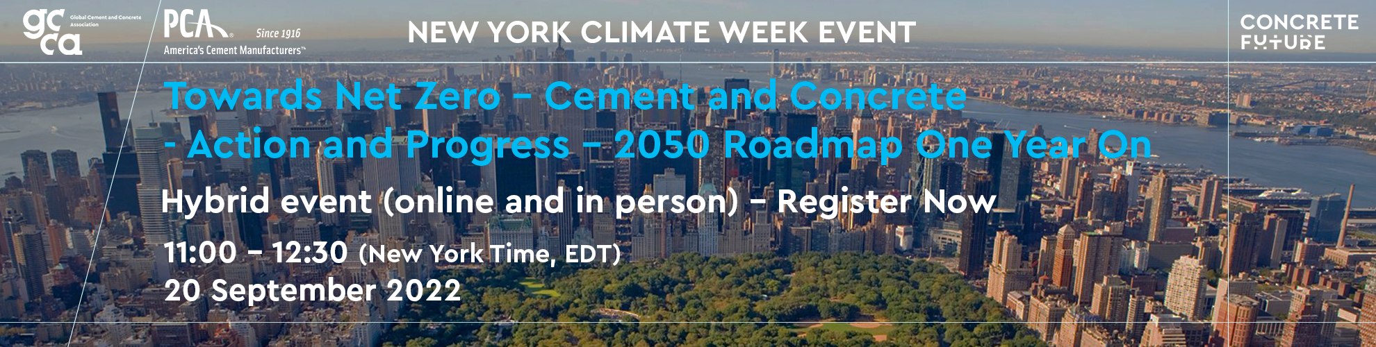 Climate Week NYC Panel Discussion: How the U.S. and Global Cement and Concrete Industry are Progressing on their Path to Net Zero